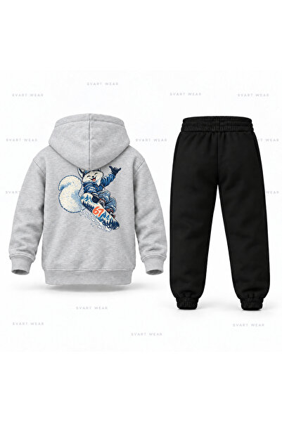 SVART WEAR طقم بدلة رياضية للأطفال مطبوع عليه صورة الثعلب القطبي من Six Seven 67