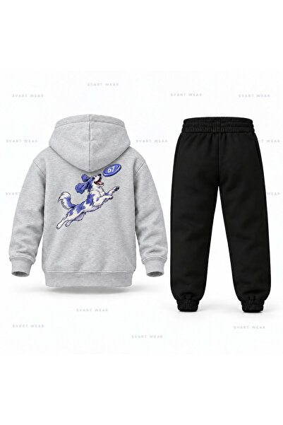 SVART WEAR Шест Седем 67 Копейки Детски анцуг с качулка с принт на фризби