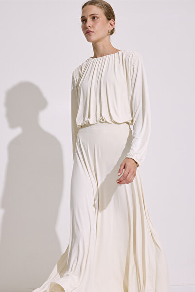 Manuka Flowy Skirt İnci