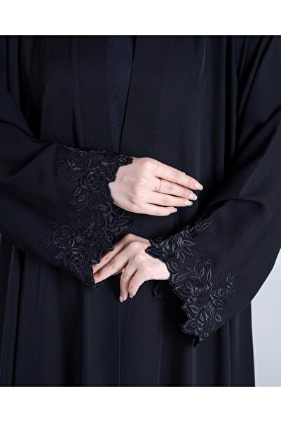 aljmal alraqi abaya عباية وهج بقماش انترنت تطريز كم اسود