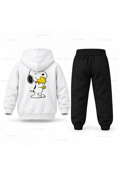 SVART WEAR طقم بدلة رياضية للأطفال مطبوع عليها صورة سنوبي فريندشيب كروسنج