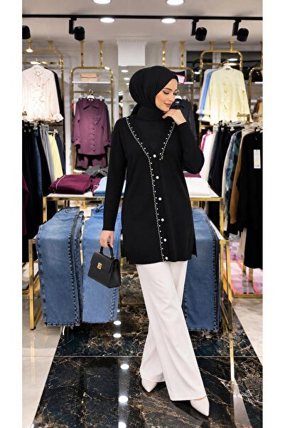 Butik Siyah Triko Yelek Modelimiz