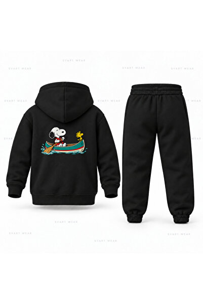 SVART WEAR Σετ παιδικής φόρμας με κουκούλα με στάμπα Snoopy Kayik Kurek