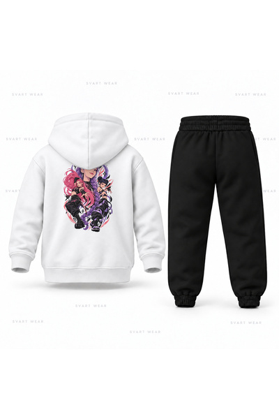 SVART WEAR طقم بدلة رياضية للأطفال مطبوع عليه KPop Demon Hunters Huntrix Kale...