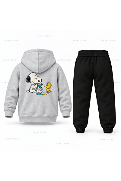 SVART WEAR Σετ παιδικής φόρμας με κουκούλα με στάμπα Snoopy Origami