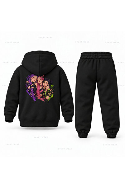 SVART WEAR طقم بدلة رياضية للأطفال مطبوع عليه KPop Demon Hunters Huntrix Team...