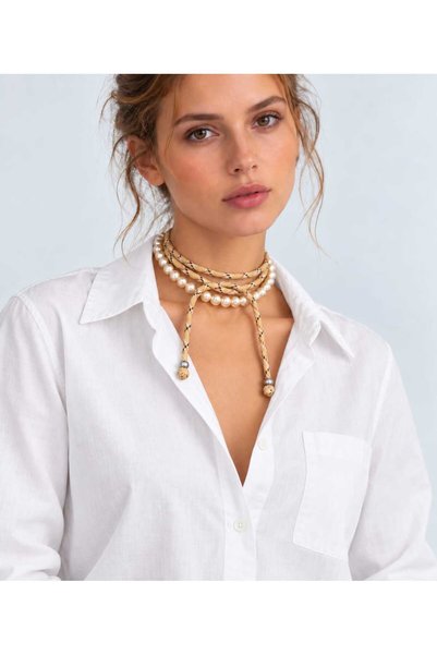 JİMNY JEWELRY Twist 2-Piece Cord & Natural Stone Necklace