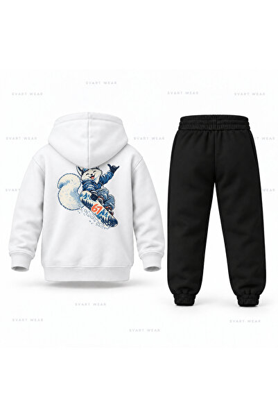 SVART WEAR طقم بدلة رياضية للأطفال مطبوع عليه صورة الثعلب القطبي من Six Seven 67
