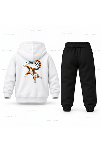 SVART WEAR طقم بدلة رياضية للأطفال مطبوع عليه Six Seven 67 Cat Gymnastics