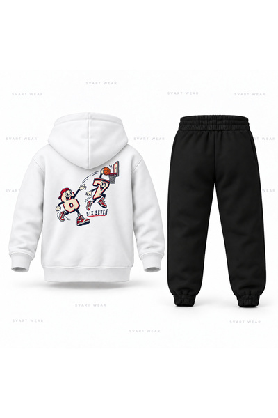 SVART WEAR طقم بدلة رياضية للأطفال مطبوع عليه Six Seven 67 Smaç Club