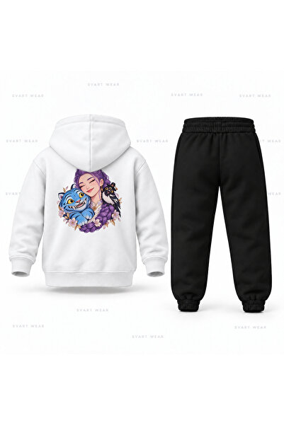 SVART WEAR طقم بدلة رياضية للأطفال مطبوع عليه KPop Demon Hunters Rumi Buyuk G...