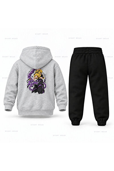 SVART WEAR طقم بدلة رياضية للأطفال مطبوع عليها رسم رقص رومي من KPop Demon Hun...
