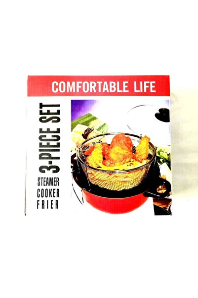 Generic Brand 3 Piece Cooking Set – Pot with Frying Basket and Lid, Steamer, ...