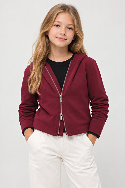 WE&ME Girl's Hooded Zippered Cardigan Casual Comfortable Fit 5-14 Years