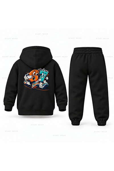 SVART WEAR طقم بدلة رياضية للأطفال مطبوع عليها Six Seven 67 Retro Players