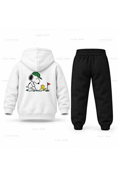 SVART WEAR Σετ παιδικής φόρμας με κουκούλα με στάμπα Snoopy Mini Golf