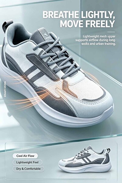 AuraHub Trading Sporty Lace-Up Sneakers - Lightweight Design for Daily Training