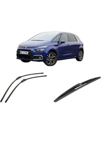 Bosch Set of 3 wipers CITROEN C4 PICASSO II 2013-2018, for windshield and rea...