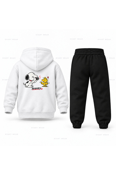 SVART WEAR طقم بدلة رياضية للأطفال مطبوع عليه صورة سنوبي