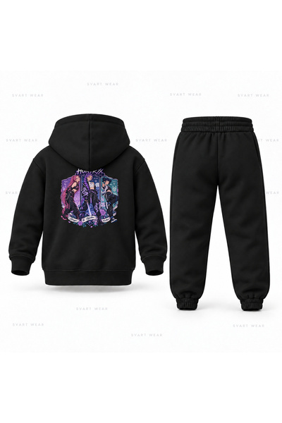 SVART WEAR طقم بدلة رياضية للأطفال مطبوع عليه KPop Demon Hunters Huntrix Serit