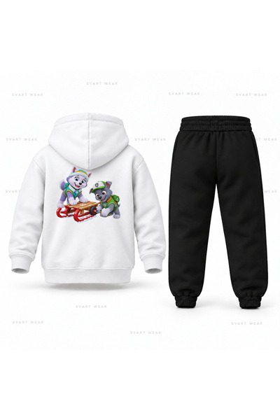 SVART WEAR طقم بدلة رياضية للأطفال مطبوع عليها شعار باو باترول إيفرست روكي ري...