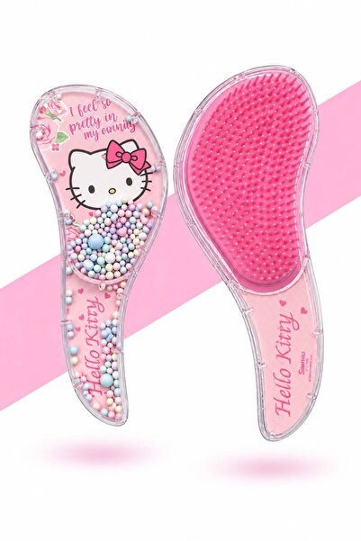 Hello Kitty Anne Kız 2’li Saç Tarağı Seti – Boncuk Detaylı Büyük ve Mini Tarak