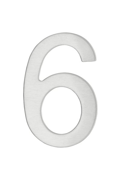 OEM Номер 6 за врата/къща, неръждаема стомана, сребрист, за интериор/екстерио...