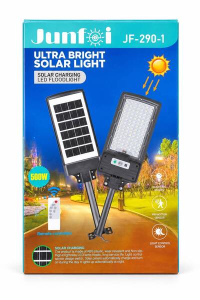 Generic Brand JUNFOI JF-290-3 LED Solar Lamp, 500W, Separate Solar Panel, Rem...