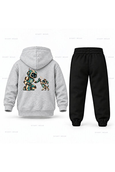 SVART WEAR طقم بدلة رياضية للأطفال مطبوع عليه Six Seven 67 Robot Dost Kopek