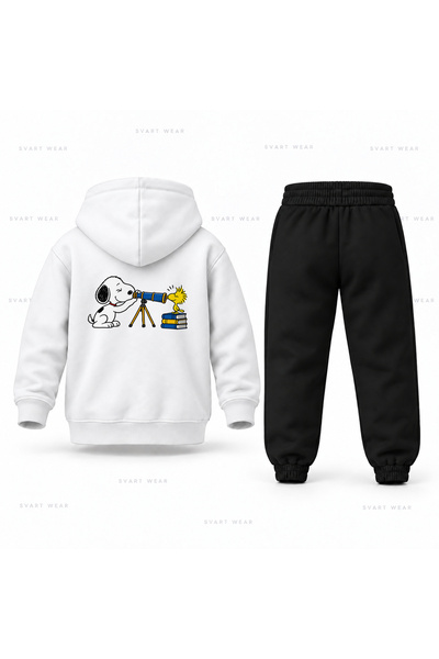 SVART WEAR طقم بدلة رياضية للأطفال بطبعة تلسكوب سنوبي