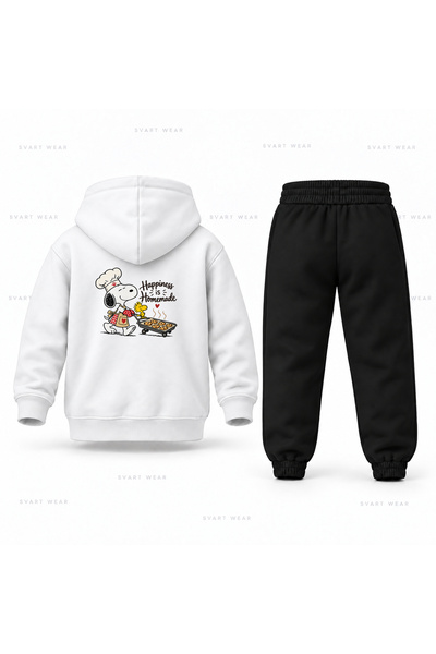 SVART WEAR طقم بدلة رياضية للأطفال مطبوع عليها صورة سنوبي كوكيز