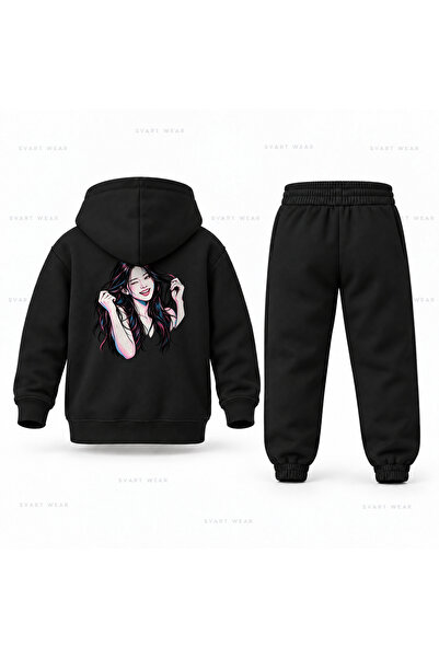 SVART WEAR KATSEYE Yoonchae Set dječje majice sa kapuljačom sa smehom
