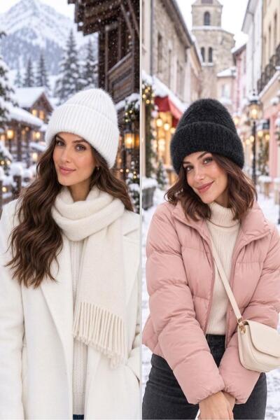 Wearflawless Women's Soft Bearded Beret, Folded Trendy Stretchy Beret