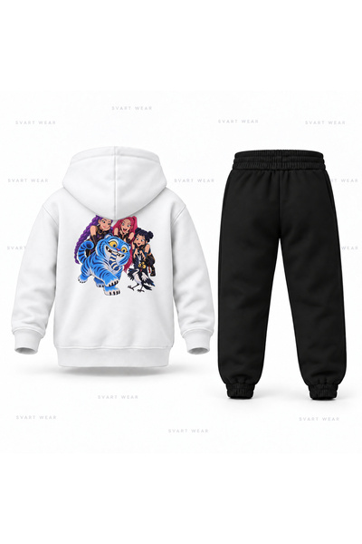 SVART WEAR طقم بدلة رياضية للأطفال مطبوع عليه KPop Demon Hunters Derpy Socks