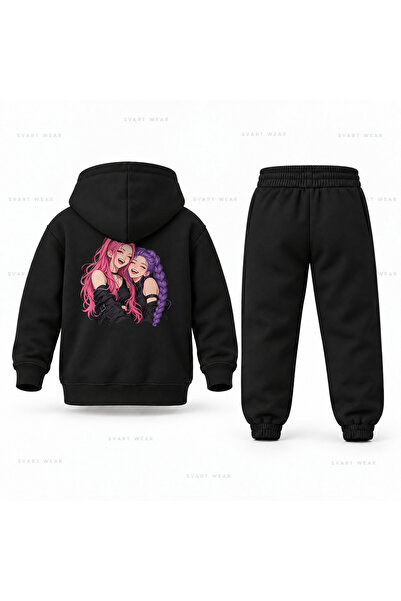 SVART WEAR طقم بدلة رياضية للأطفال مطبوع عليه KPop Demon Hunters Mira Rumi Ka...