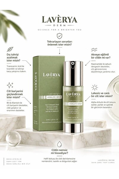 Pigmentasyon Karşıtı ,Aydınlatıcı,Ton Eşitleyici, Bariyer Destekleyici Serum