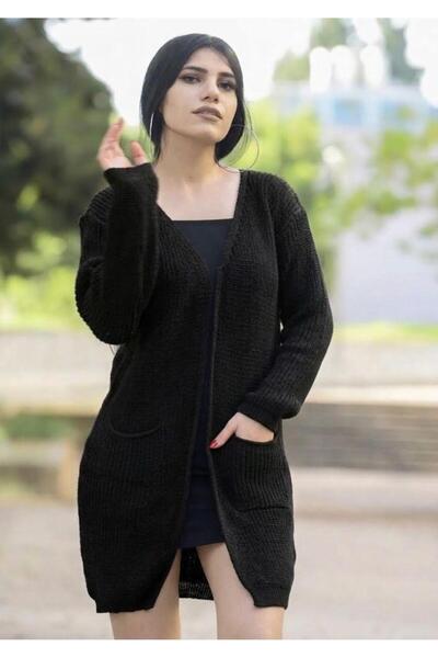 AHENZA COLLECTION Black Women's Selanik Knitwear Cardigan