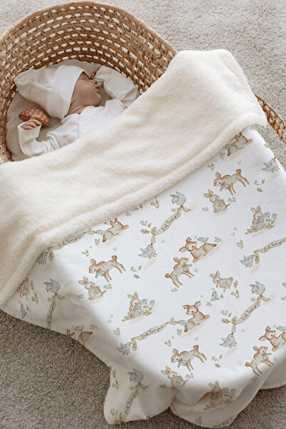 Tuğba Kuğu Plush Double Face Blanket - Sweet Woodland Dreams
