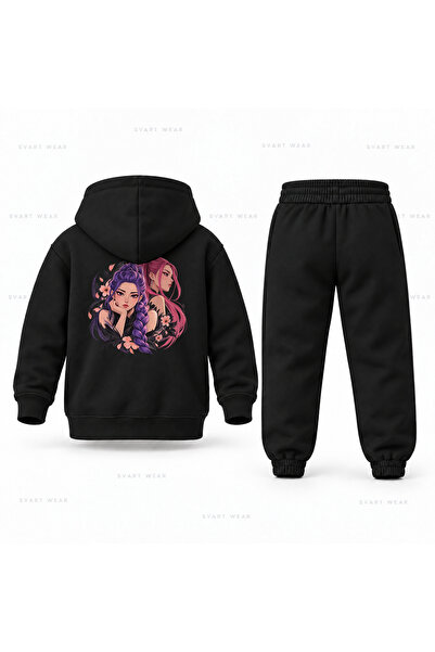 SVART WEAR طقم بدلة رياضية للأطفال مطبوع عليه KPop Demon Hunters Rumi Mira Du...