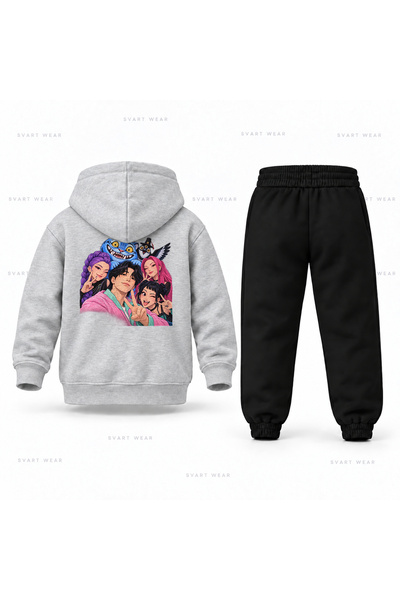 SVART WEAR طقم بدلة رياضية للأطفال مطبوع عليها صورة سيلفي لجينو من KPop Demon...