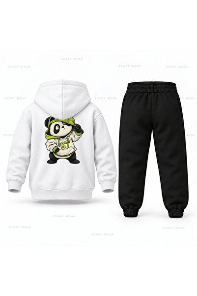 SVART WEAR طقم بدلة رياضية للأطفال مطبوع عليه قبعة باندا كوميك من Six Seven 67
