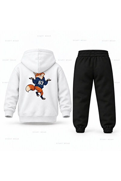 SVART WEAR طقم بدلة رياضية للأطفال مطبوع عليها Six Seven 67 Fox Drum Adim