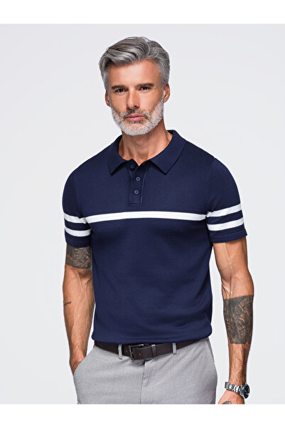 OMBRE Ανδρικό T-shirt, Κλασική Γραμμή, Κοντομάνικο OM-POSS-0177 Ναυτικό μπλε/...
