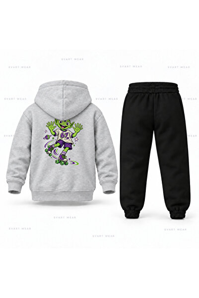 SVART WEAR طقم بدلة رياضية للأطفال مطبوع عليه Six Seven 67 Alien Skate