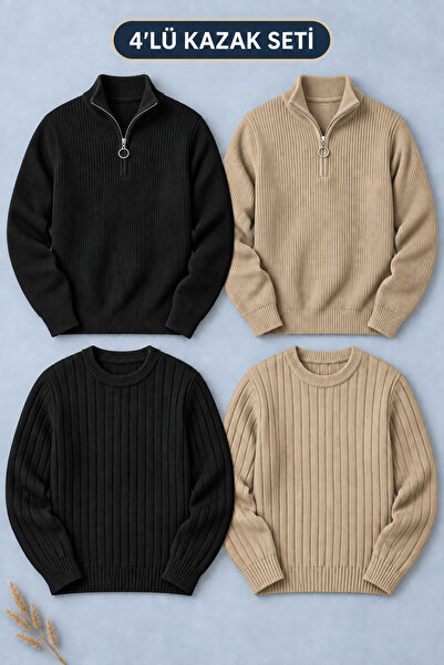 OTAKU 4-Piece Men's Thessaloniki Knitwear Set – 2 Zippered Thessaloniki Sweat...