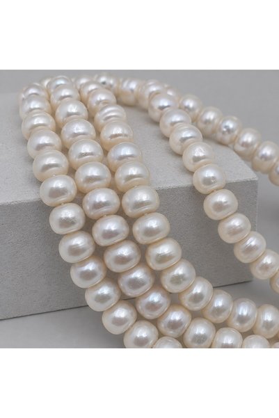 Yasamtohumu Pearl String White 8*10 mm – Natural Texture Royal Series (63300)