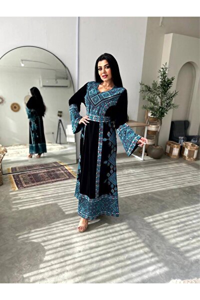 Lyaly aljlabyh Saudi Arabian Luxurious Jalabiya Authentic Palestinian Embroid...
