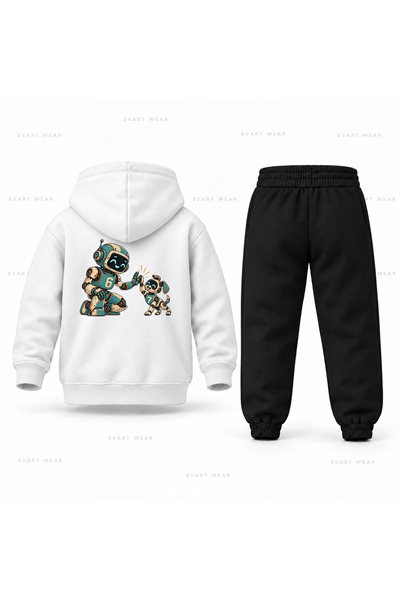 SVART WEAR طقم بدلة رياضية للأطفال مطبوع عليه Six Seven 67 Robot Dost Kopek