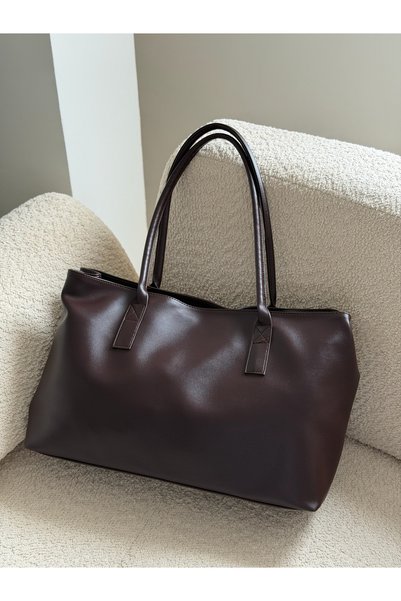 STİL SİDELYA Zippered Large Size 3-Compartment Shoulder Bag for Women