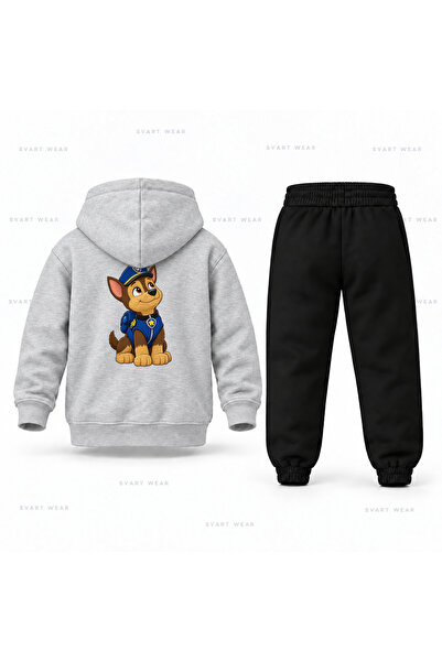 SVART WEAR طقم بدلة رياضية للأطفال مطبوع عليه قبعة مضحكة من Paw Patrol Chase